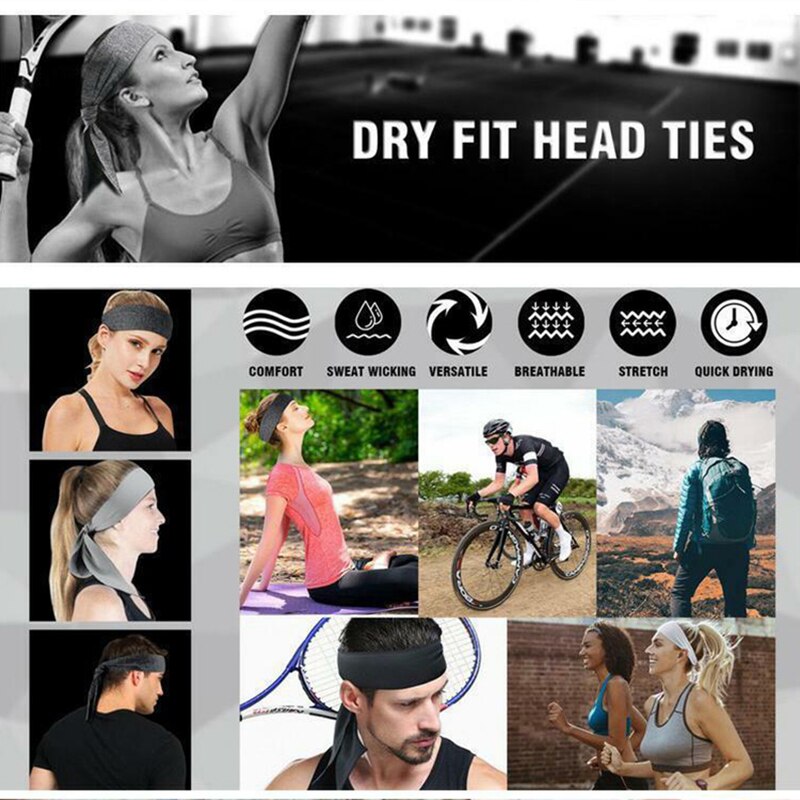 Camouflage Sports Head Band for Men Outdoor Cycling Running Tennis Absorbent Sweat Headband Fitness Compression Hair Headband