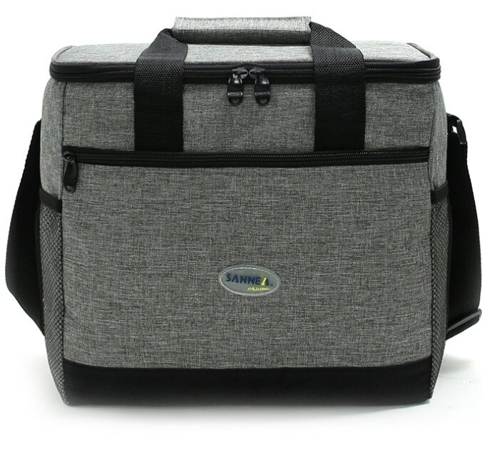 16l Thicken Folding Fresh Keeping Waterproof Nylon Lunch Bag Cooler Bag For Steak Insulation Thermal Bag Insulation Ice Pack: Gray