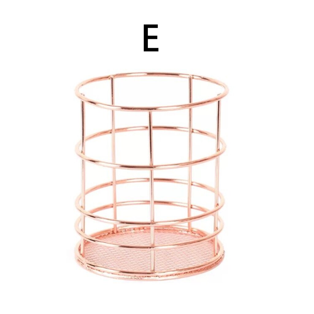 Nordic Style Rectangle Metal Basket Storage Basket Cosmetic Brushes Holder Organizer Household Office Desk Toiletry Baskets