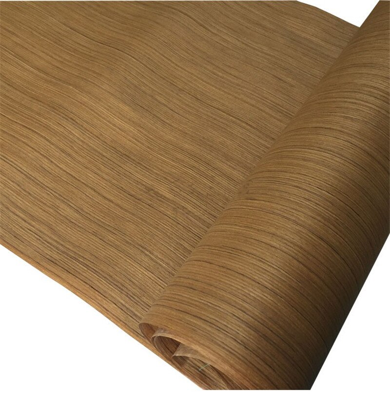 Technical Thai Teak Wood Engineering Veneer E.V. Straight Grain Striped Q/C 50cm x 250cm