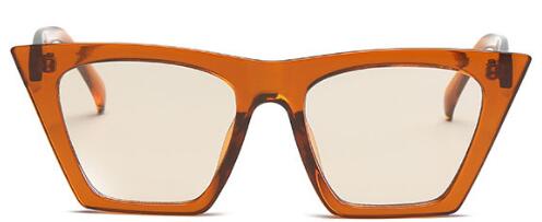 Cat eye vintage mærke sorte damesolbriller 90s luksus solbriller til kvindelige retro firkantede solbriller nuancer gafas: C4 orange ramme