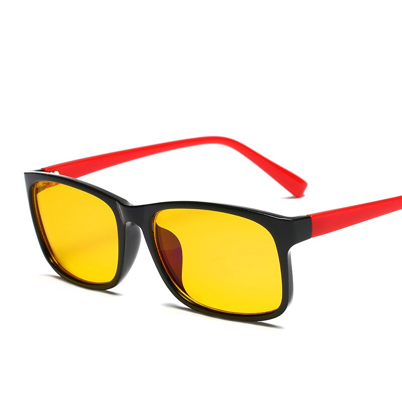 Elbru Vierkante Brilmonturen voor Mannen Vrouwen Anti Blauw Licht Computer Gaming Bril Clear Geel Lens Nachtzicht Brillen: T14