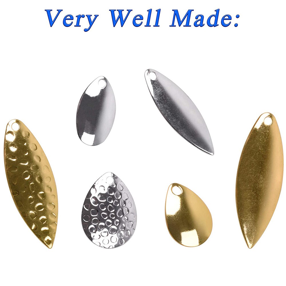 181Pcs/Box Fishing Lures DIY Kit Fishing Spoon Rigs Gold And Sliver Spinner Blade Baits Copper Blades Spinner Bait Tackle