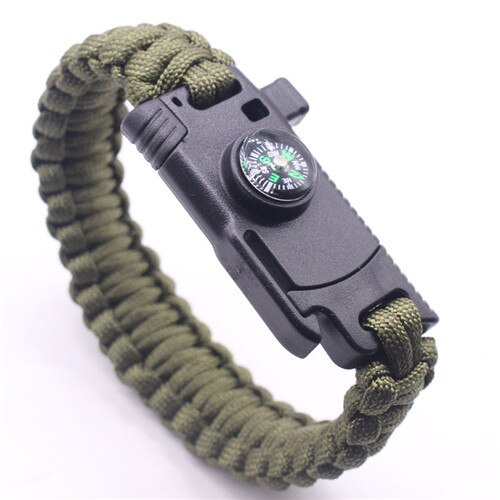 Men Braided Multi-function Outdoor Paracord Survival Bracelet Knife Compass Camping Rescue Emergency Rope Bracelets For Women: H