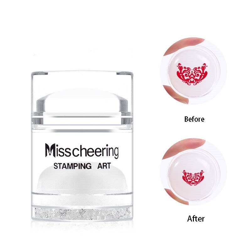 Dual-ended Silikon Nail art Stamper Mit Schaber 17 Stile Opt Gelee Stanzen Set Für Transfer Stempel Platten Bild nagel Werkzeuge: NO.2
