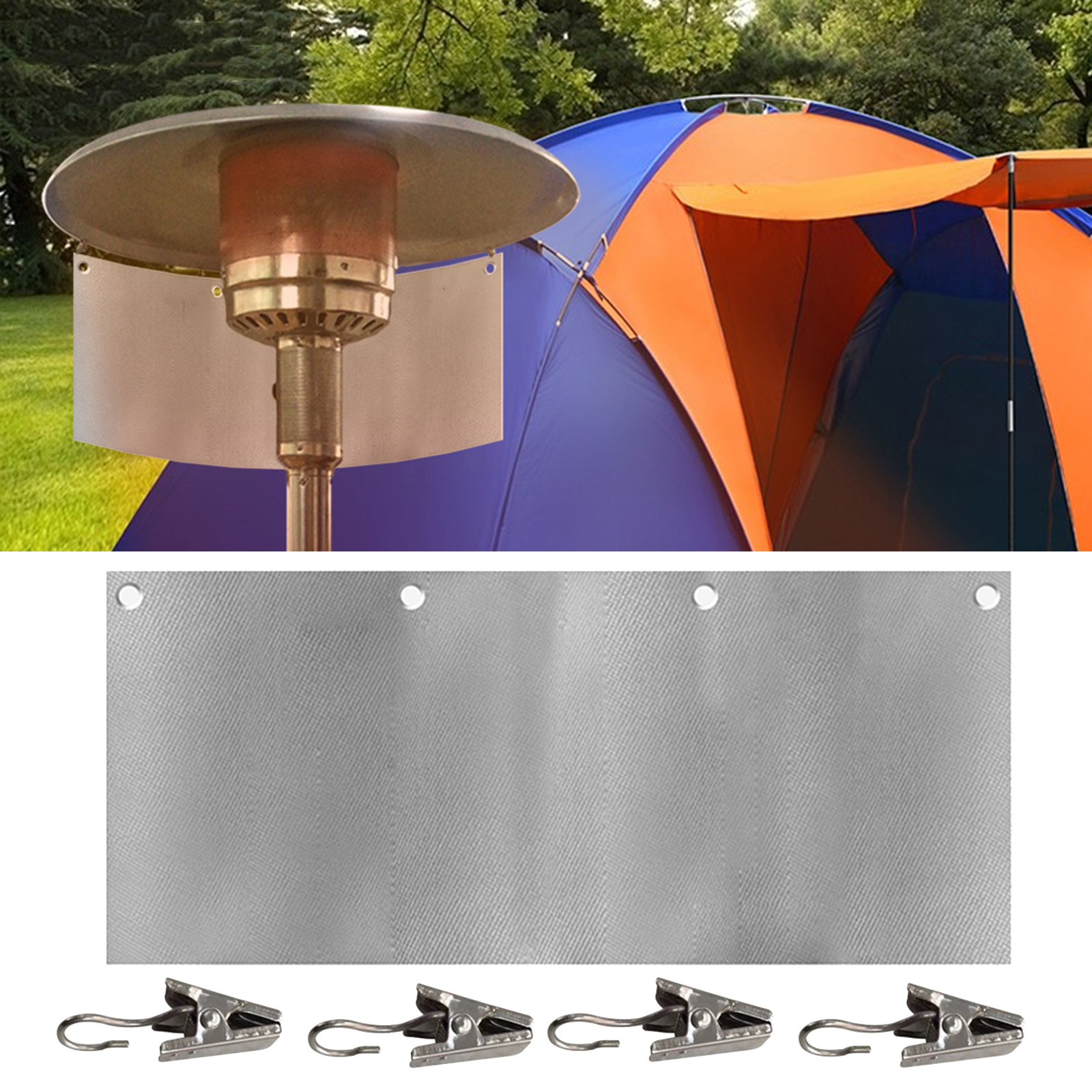 Deflector Shield Heater Shield Replacement Propane Heater Directional Focusing Reflector Aluminum: Large size