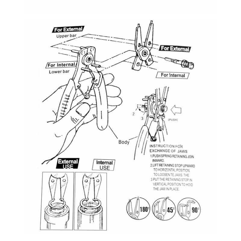 4-in-1 Multifunctionele Borgveertang Vier Headed Tangen Sluiting As Gebruikt Lente Demontage Puller Springs Multitool set
