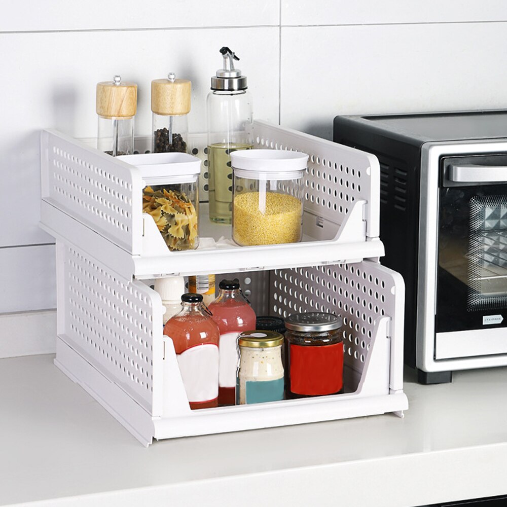 Multi-layer Stackable Clothes Storage Box Foldable Detachable Versatile Partition Board Rack Space-saving Bedroom Organizer