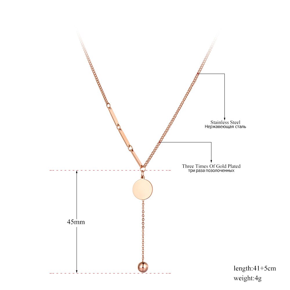 Lokaer gargantilha colar de titânio, gargantilha de aço inoxidável de titânio com pingente de bola para mulheres n20101