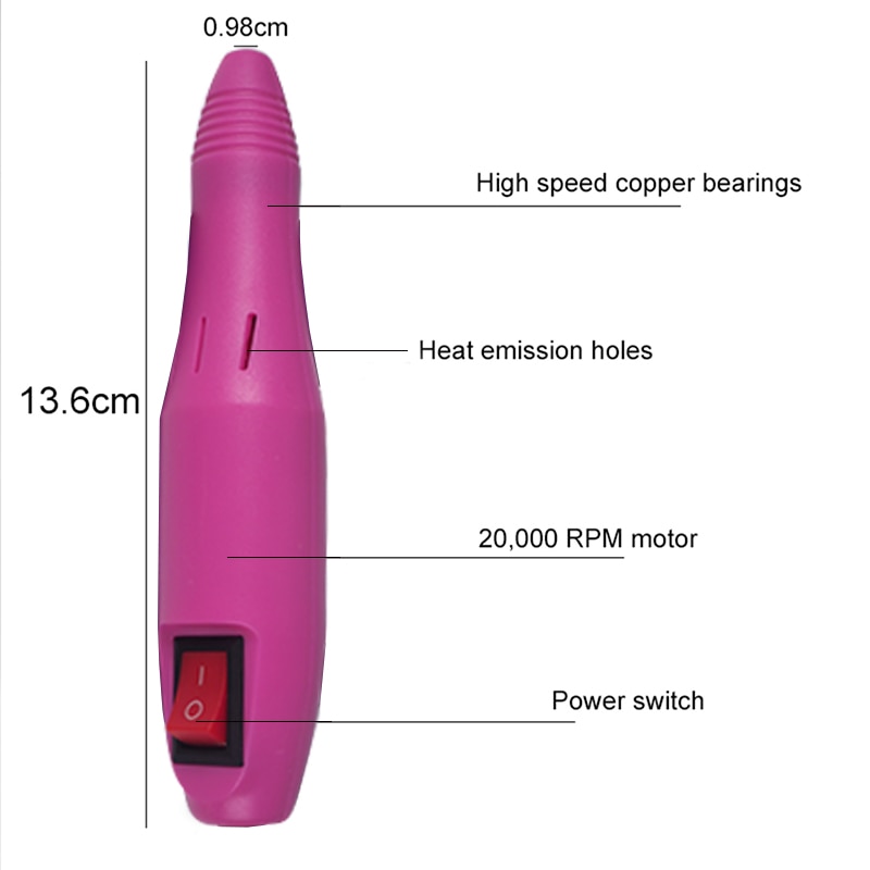 Electric Manicure Machine Set 20000RPM Nail Drill Milling Cutter Nail Art Sanding File Gel Cuticle Remover