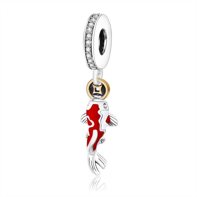 100% 925 Sterling Silver Classic Sailing Lantern Fuwa High Heel Candy Bar Fortuna Carp Puzzle Piece Women Charm DIY Pendant: 2297