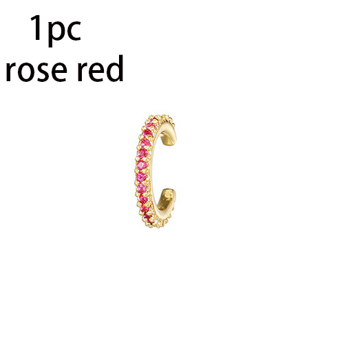 Pendiente de aro de gota de agua de acero inoxidable con circonita roja y rosa de lujo para mujer, joyería Huggie chapada en oro de 18 quilates, pendientes para mujer: Bañado en rodio de imitación