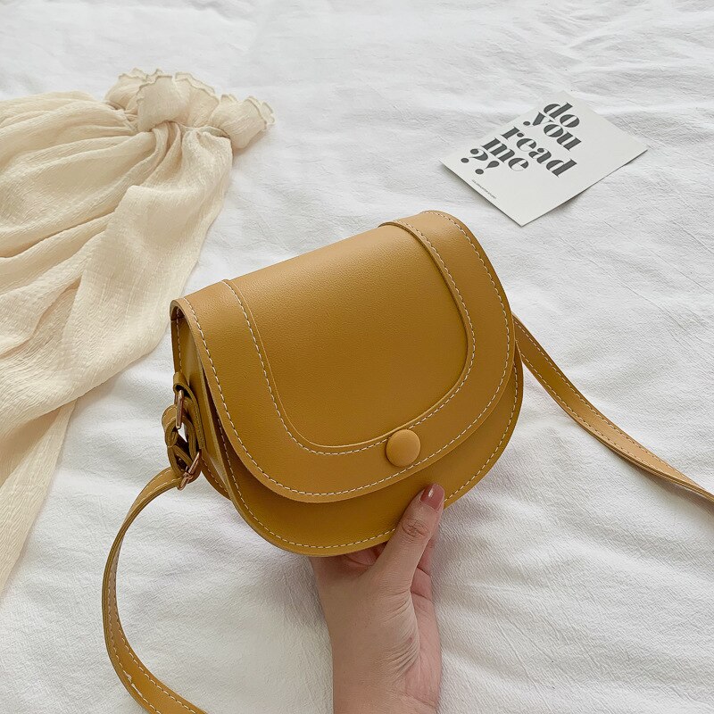 Women Vintage Small Square Bag Ladies Handbag Retro Shoulder Bags PU Leather Messenger bag Mobile Phone Packet Purse: Yellow