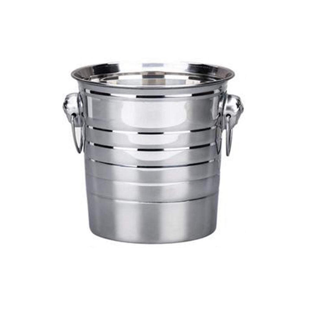 Ice Bucket Stainless Steel With Handles For Party Beer And Drinks Holds A Large Amount Of Ice Easy To Clean Nonslip And Stable: 3 L