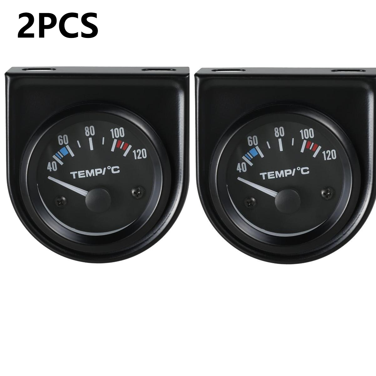 2 " digital vattentemperaturmätare för bil med led-ljus 52mm vattentemperaturmätare i celsius, 40-120 ℃: Orange
