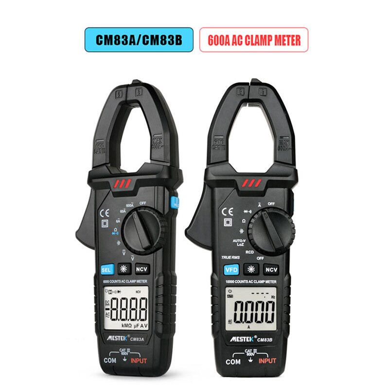 MESTEK True RMS Klemme Meter Zange Amperemeter Professionelle Auto reparatur Digital Multimeter DC AC Strom Volt Temp Kondensator Tester
