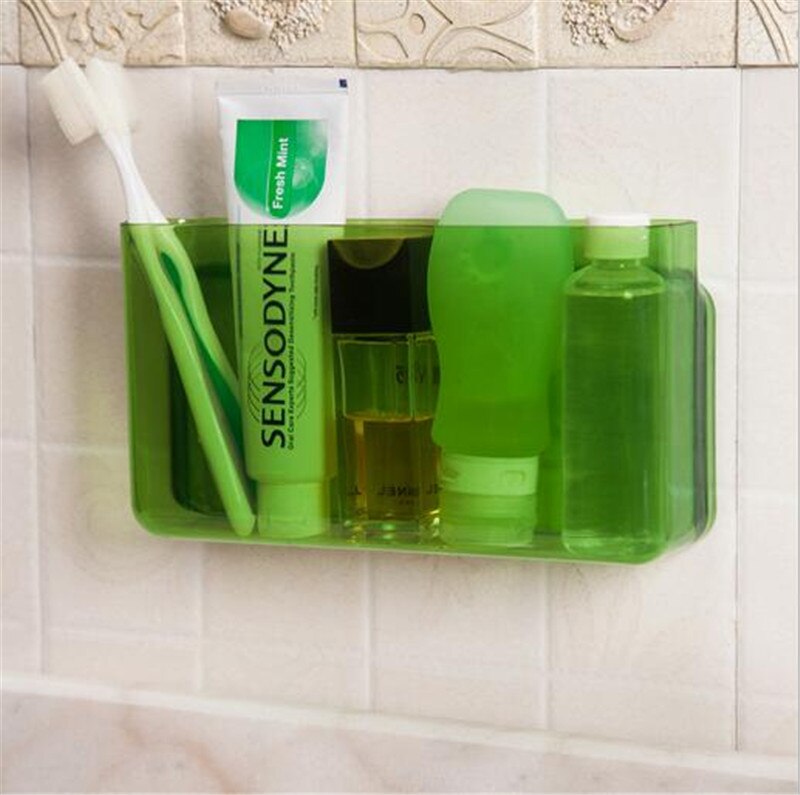 Ruimte Rack Opbergdoos 1 stuk Geen Boor Badkamer Tandpasta Organizer S L Plastic: green L