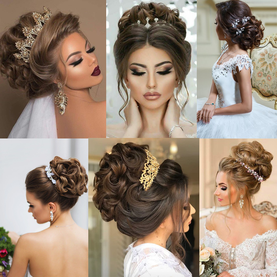 Easy to Wear Hair Bun Clip in Hair Extension Clip Curly Hair Chignon Synthetic Hair Messy Chignon For Bride Wedding