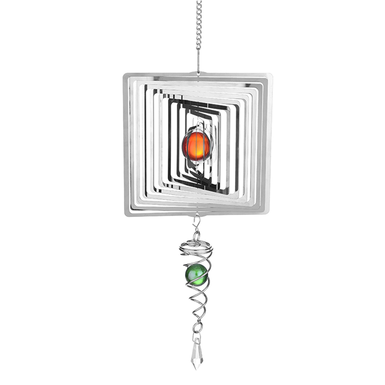 Wind Spinner Stainless Wind Spinner Garden Christmas Decoration Hanging Ornament Outdoor Garden Hanging Decor Swivel Wind Chimes: Type 7