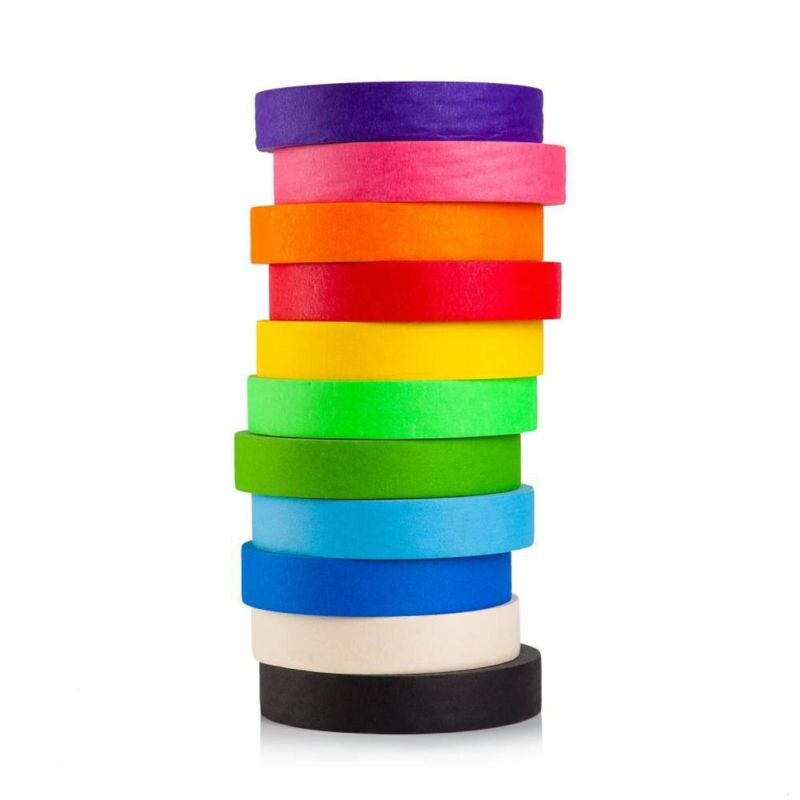 Home Decro Tape UV Black light Reactive Fluorescent Cloth Tape Glow in The Dark Neon Gaffer Tape: 12M-11Pcs