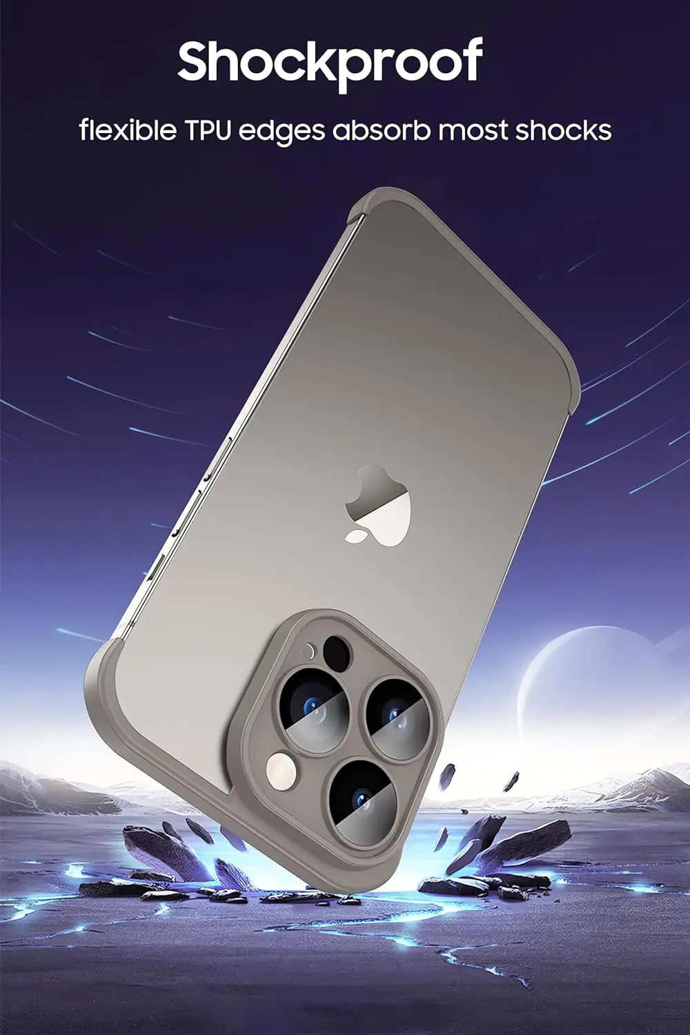 Titanium Gray Frameless Camera Lens Protector TPU Bumper Phone Case Cover For iPhone 16 15 Pro Max 14 Plus 13 12 11 14 15 13 Pro