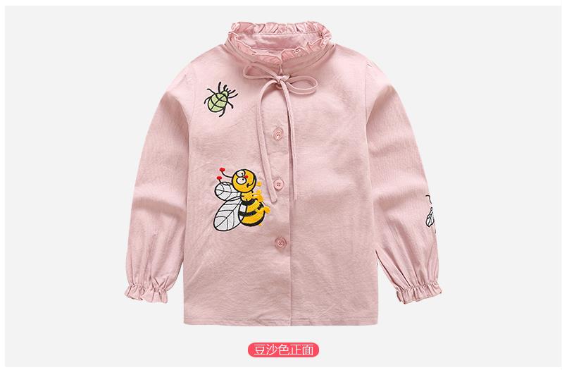 Ragazza del fumetto ricamato modello blous: Colore rosa / 9m