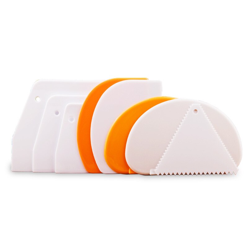 8 Shapes Dough Cake Cutter Cream Scraper Smoother for Cake Fondant Spatula Baking Decoration Tools Kitchen Accessories