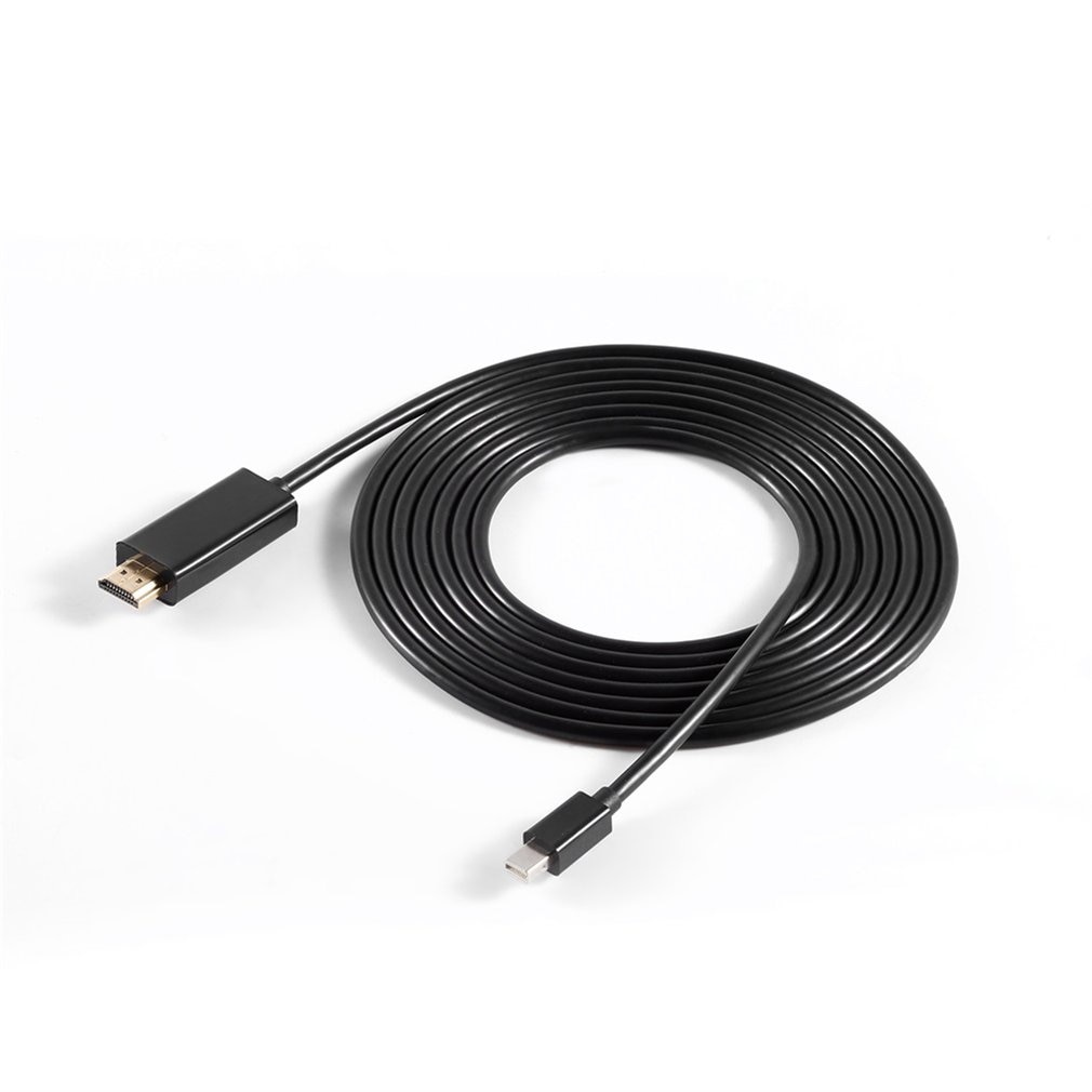 Black 4K Mini DP DisplayPort 1.2 to HDMI Cable 4K with Gold Plated Connector 1.8m 6 Feet Male to Male