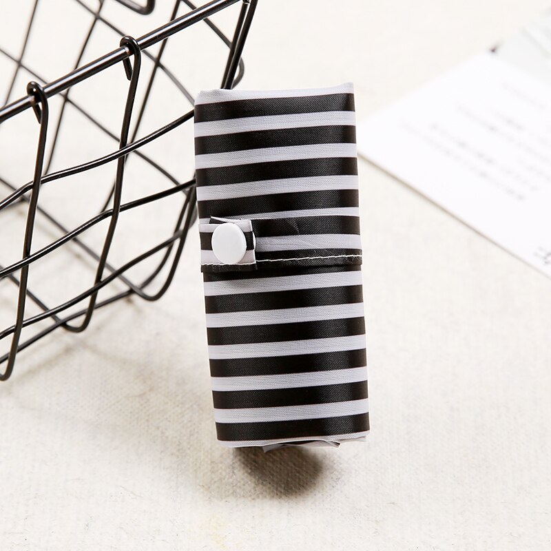 Flamingo bag Many Colors polyester Foldable Recycle Shopping Bag Eco Reusable Tote Bag Cartoon Floral Fruit Vegetable Grocery: CJ black