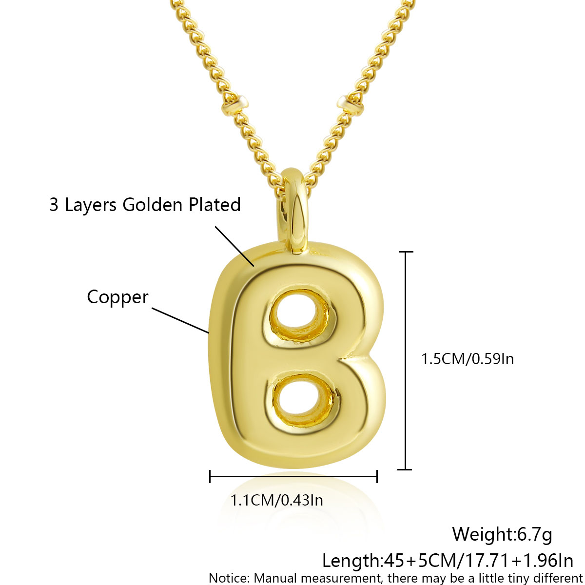 MHS.sole Nuovo carino ottavino palloncino a bolle collana iniziale colore oro mini paffuto 26 lettere dell'alfabeto collana con ciondolo gioielli regali