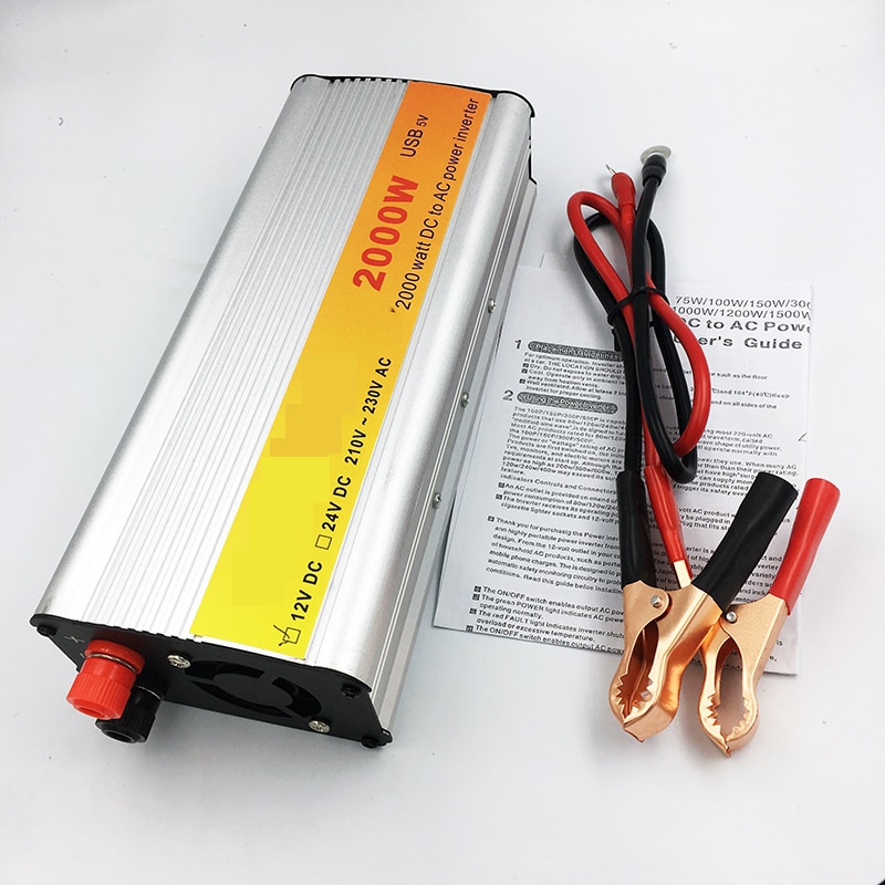 2000W Car Inverter DC 12 V to AC 220 V Power Inverter Charger Transformer Vehicle Power Inverter Power Switch