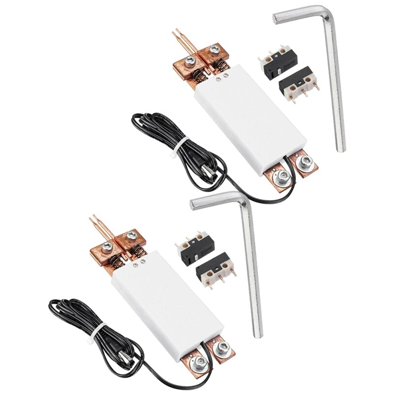 2 zestawy maszyna robić zgrzewania punktowego 12V przenośny podręczny DIY miejsce spawacze długopis mini 18650 akumulator spawacz długopis narzędzie: Biały