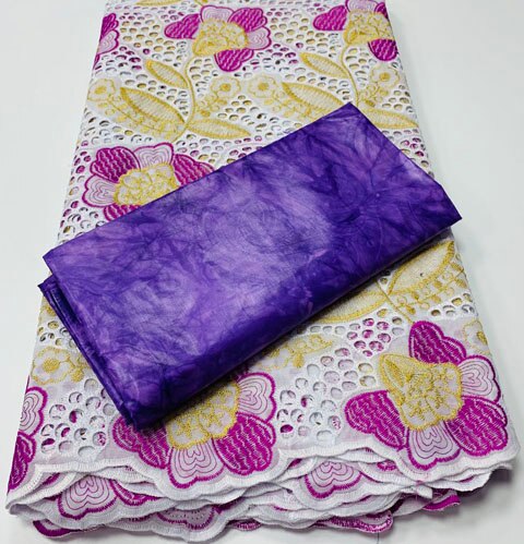 2.5 + 2.5 yards/ensemble africain Bazin Riche Brode tissu avec coton suisse dentelle tissu damassé guinée brocart dentelle tissu YA375