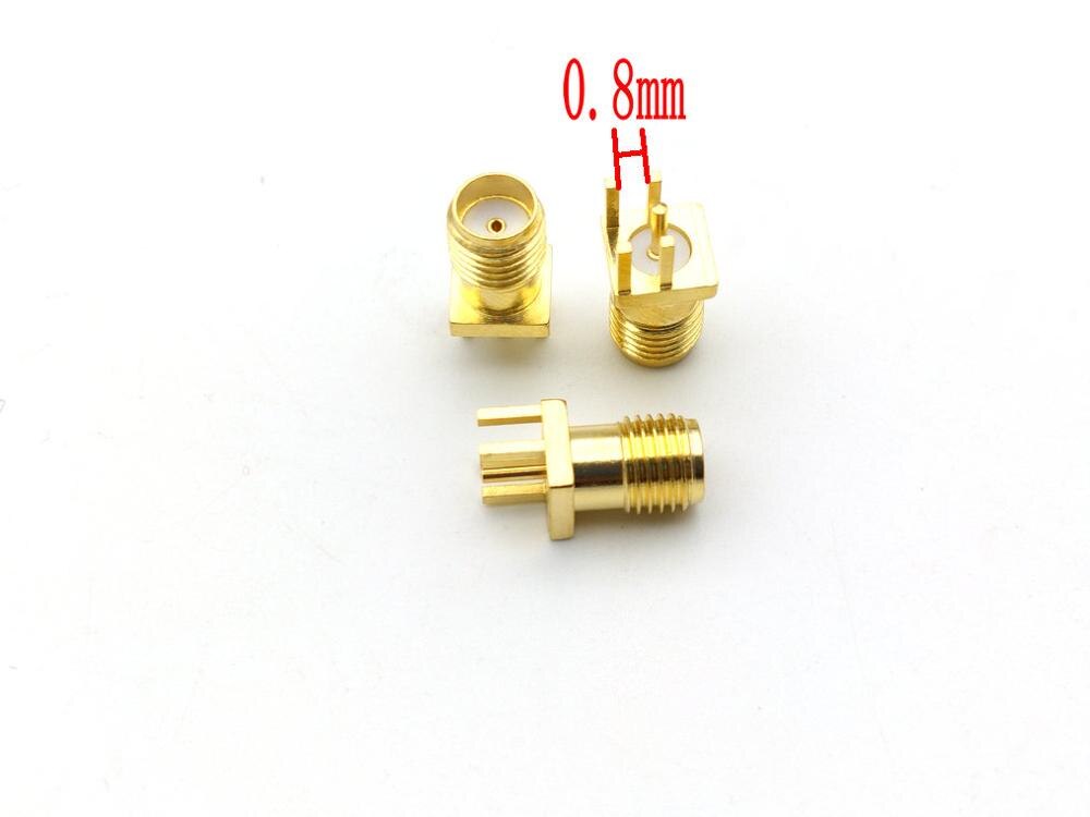 100Pcs Gold SMA female jack solder PCB clip 0.8mm 1.0mm 1.2mm 1.6mm ge mount RF connector: 0.8mm