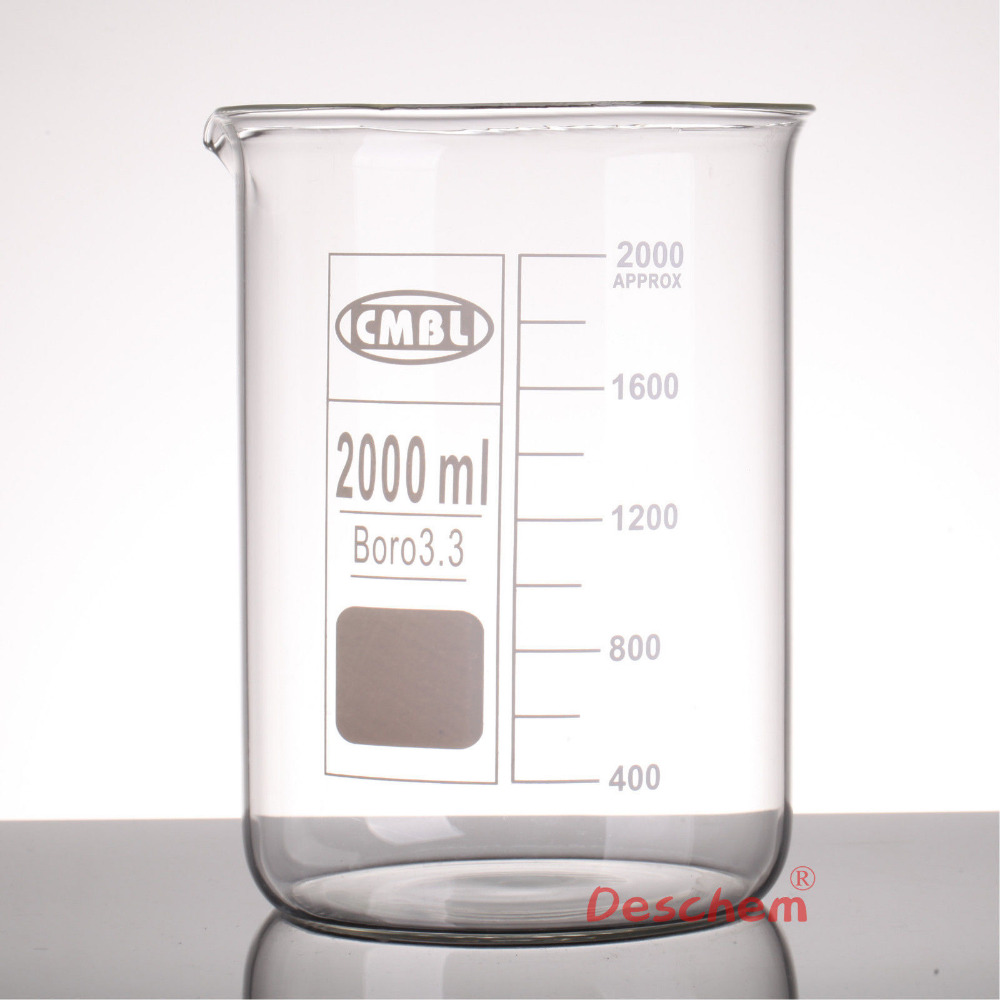 Glass beaker low form,2000ml,GG17 beaker,2 Litre,Borosilicate Glass ...