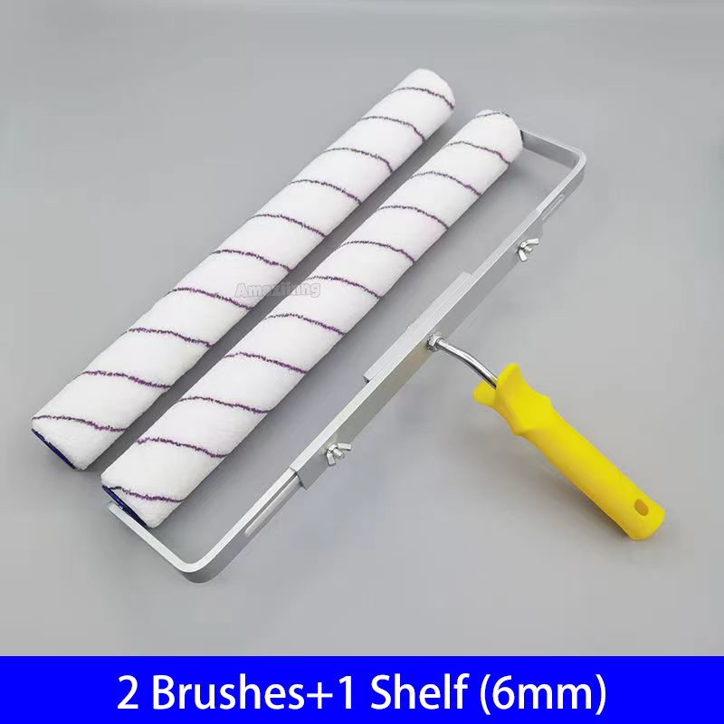 Pincel de rodillo de pintura de 18 pulgadas, herramienta de mango de pintura de felpa corta, media y larga para decoración de pared, soporte de herramienta de mango de pintura de 6MM/9MM: Amarillo claro