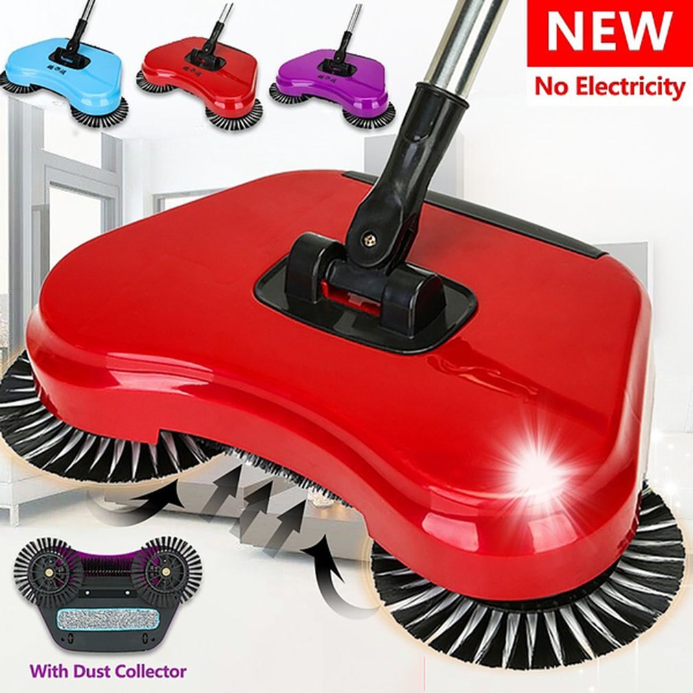 360 degrés manuel rotatif balayage vadrouille multi-fonction mécanique balayeuse main pousser nettoyage balai dépoussiéreur