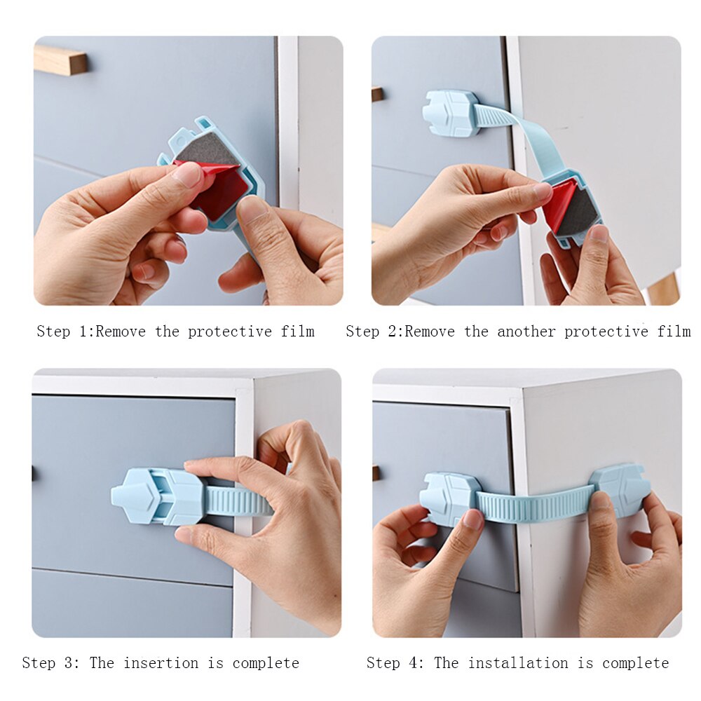 1pc Child Safety Locks for Refrigerators Drawer Door Baby Safe Protection From Children Lock Castle Security Blocker Padlock