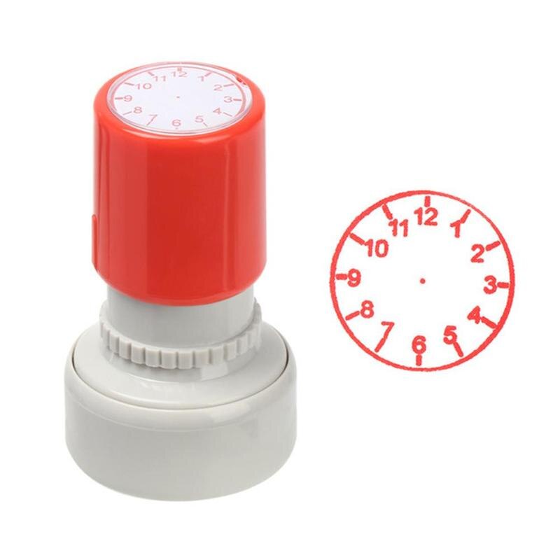 1 Piece Clock Stamp Teaching Tools for Kids Learning Watch Time Seal Primary School: red 2