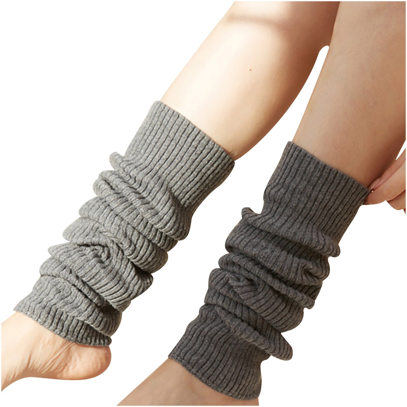 Verlängern Japanischen Lolita Süße Mädchen Beinlinge Gestrickte Fuß Abdeckung Frauen Herbst Winter Bein Wärmer Socken Haufen Haufen Socken: Grau