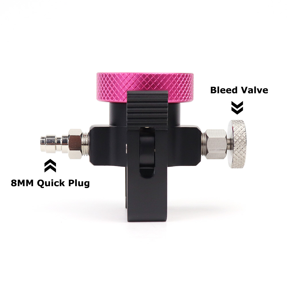 SODA roze Quick Connect CO2-cilinder navuladapter aan/uit-adapter met ontluchting en meter en snelstekker en DIN477: Light Grey