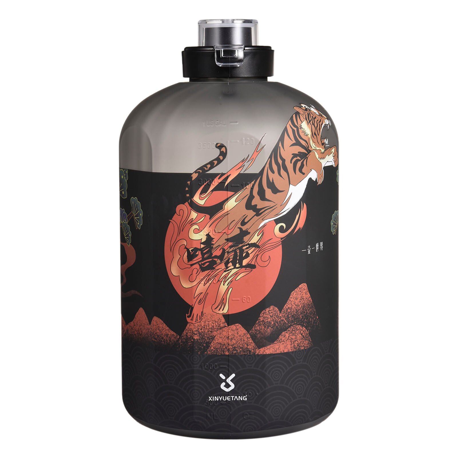 Grote Capaciteit Water Fles 1 Gallon 3.78L 2.5L Outdoor Water Kruik Met Tijd Marker Plastic Blad-Proof Fitness sport Flessen: 3.78L