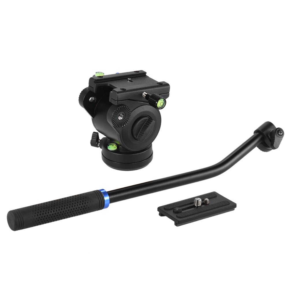 Andoer Photography Video Head Slider Rail Fluid Drag Tilt Hydraulic Damping Head Base Diameter Quick Release Plate