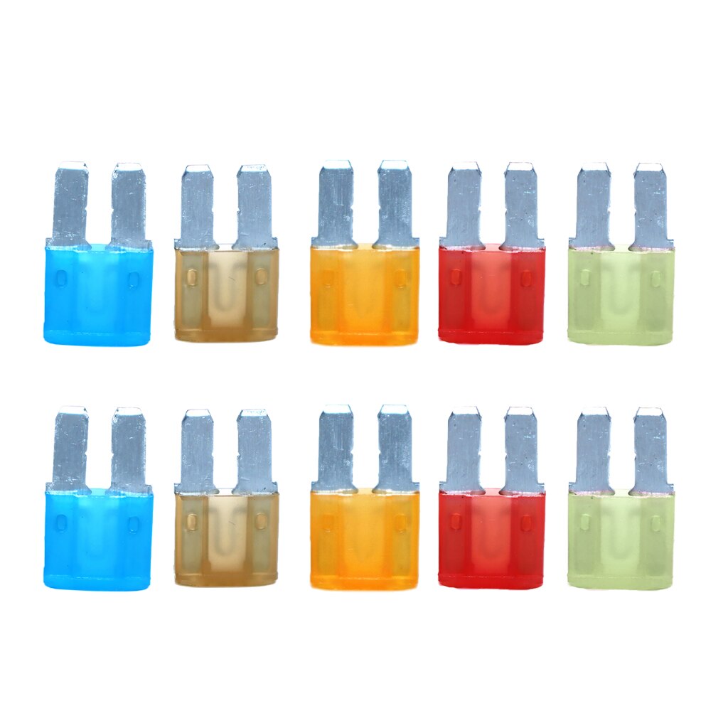10pcs Micro 2 Blade Fuses Kit Vehicle Circuit Protection 5A~20A