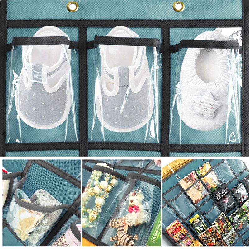 25 Clear Zakken Klaslokaal Pocket Grafiek Voor Leraar Mobiele Telefoons Houder Deur Opknoping Rekenmachine Organizer