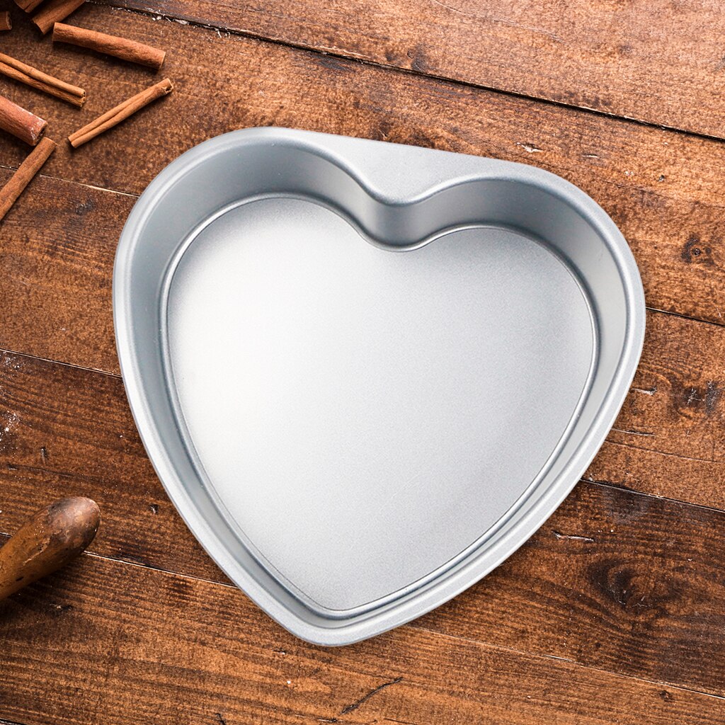 W kształcie serca w kształcie serca gęste aluminium ze stopu tort czekoladowy patelnia DIY forma robić pieczenia narzędzie 8 cal: 8cal