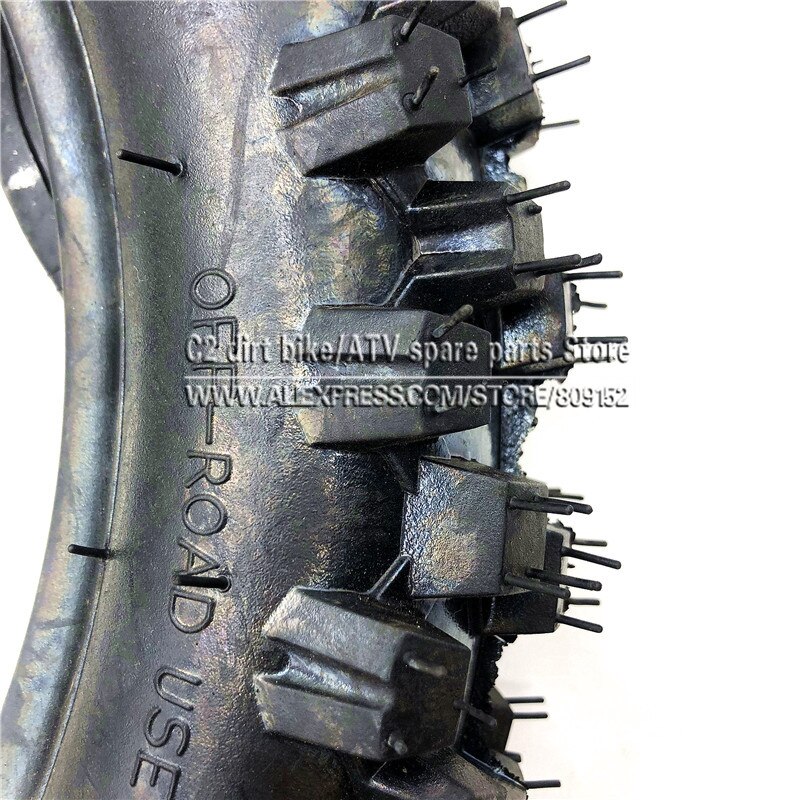 Pneu hors route 80/100-12 avec chambre à air 3.00-12 pour Dirt Pit Bike Motocross hors route moto 12 pouces roue arrière