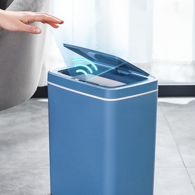 16L Intelligent Trash Can Automatic Sensor Dustbin Sensor Electric Waste Bin Home Rubbish Can For Bedroom Kitchen Bathroom Garba