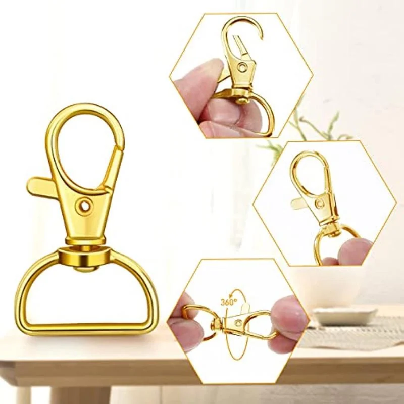 10pcs Swivel Clasp Lanyard Snap Hooks Keychain Clip Hook Metal Lobster Claw Clasps for Lanyard Key Rings Crafting Purse