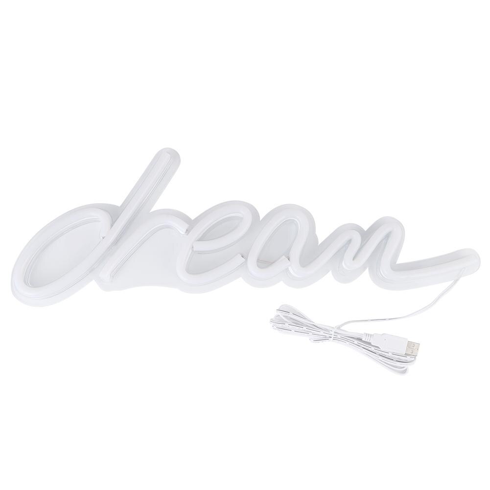Onderscheidend Droom Vorm Engels Letters Usb Led Light Thuis Party Wedding Bar Restaurant Cafe Decoratieve Licht